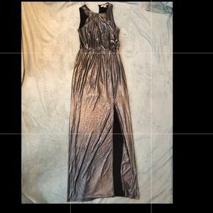 Long formal silver dress